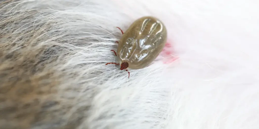 Hundeohr das mit Milben befallen ist